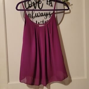 JJ Perfection Women's Pleated Chiffon Layered Cami Tank Top